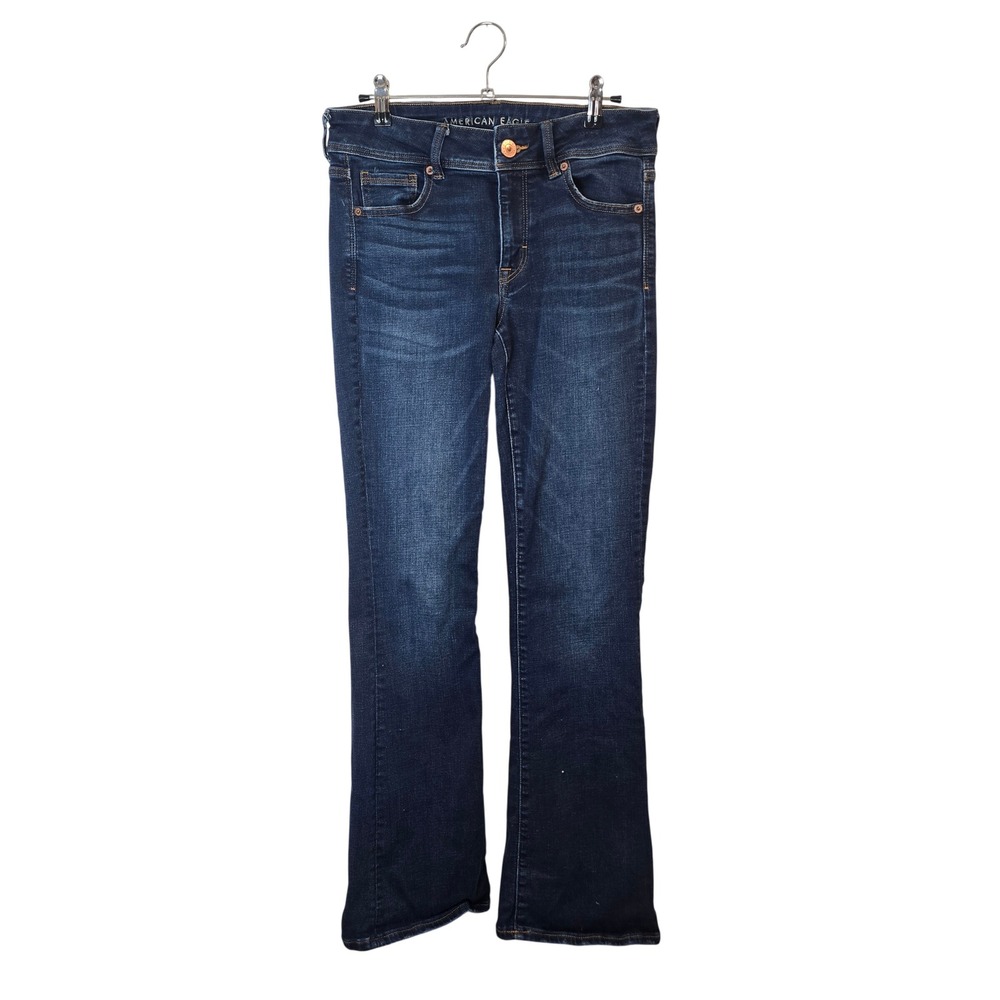 American Eagle Kick Bootcut Jeans Womens 8 Regular Dark Wash Super Stretch
